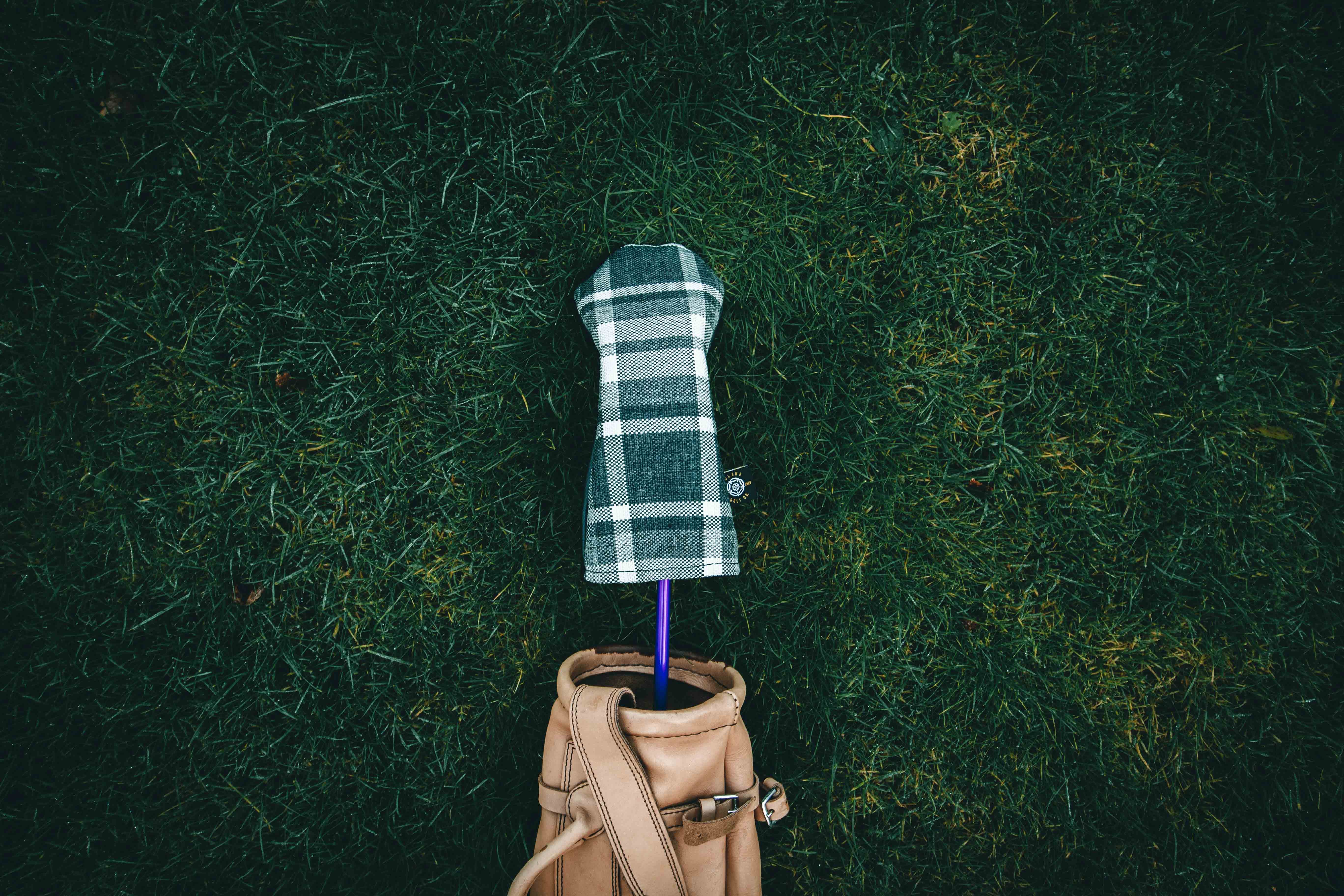 Grey Checked Tartan Headcovers