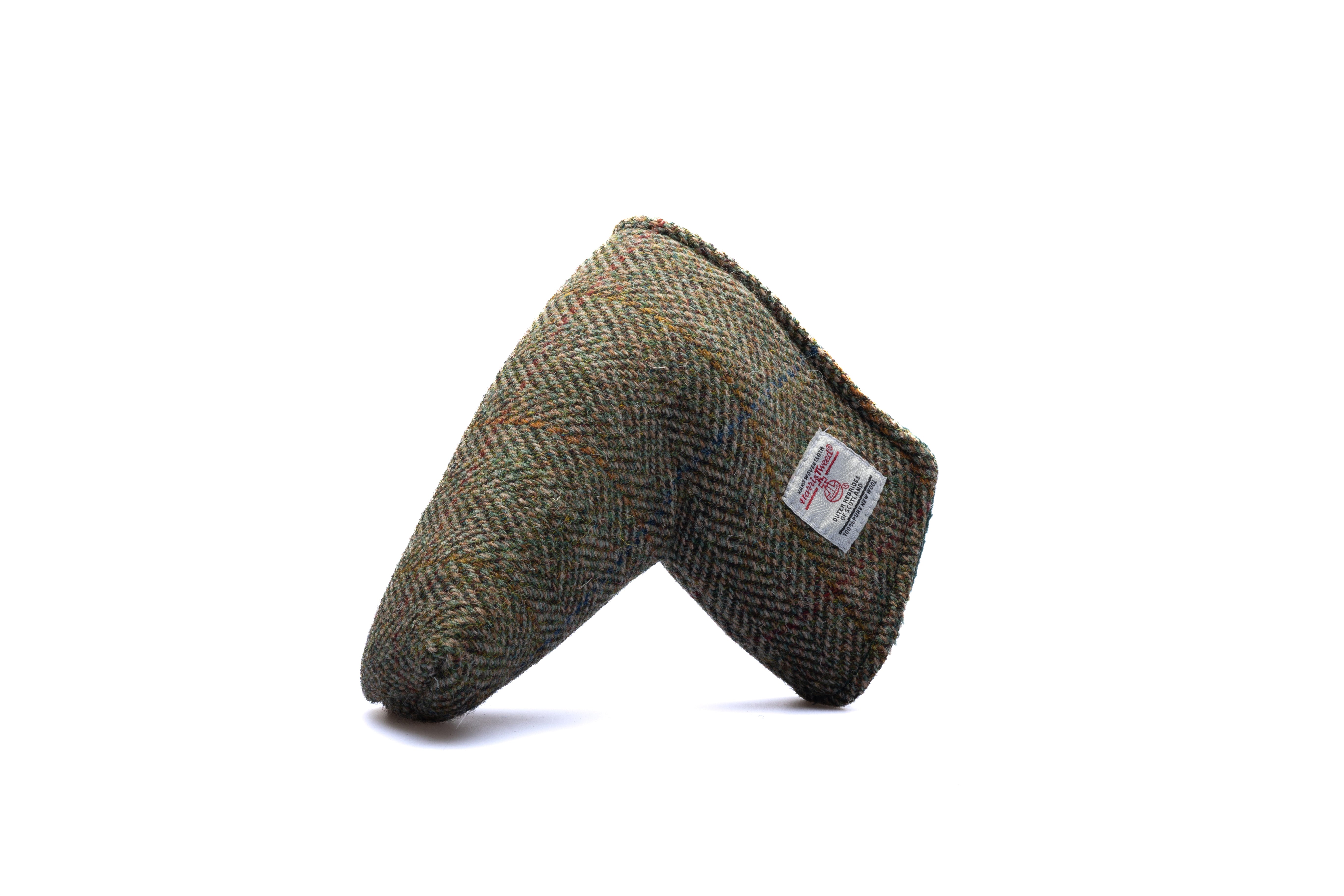 Green Mix Herringbone with Blue and Gold Overchecks Harris Tweed® Blade Putter Headcover