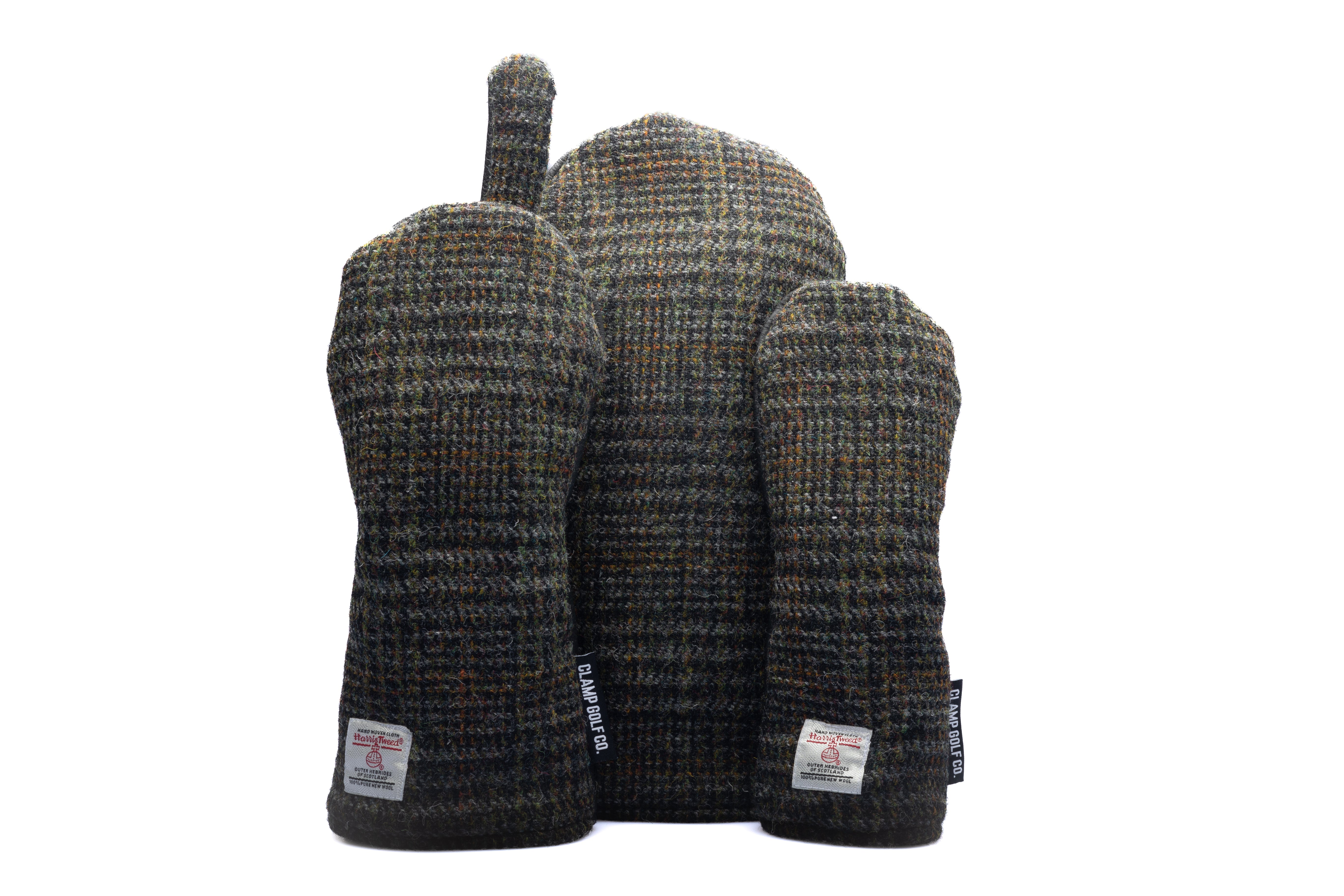 Grey Glen Overcheck with Orange Overcheck Harris Tweed® Headcovers