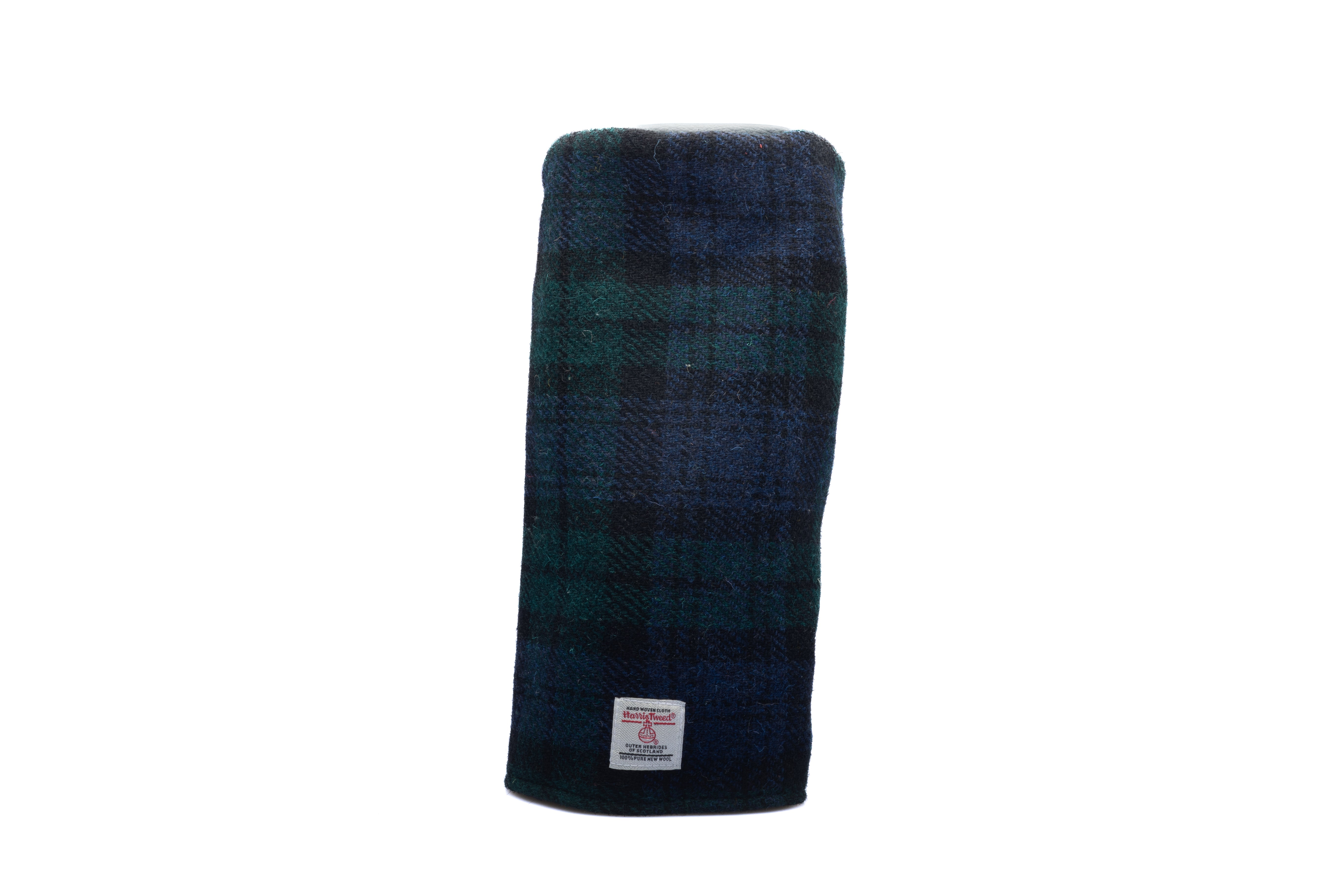 Navy & Green Black Watch Tartan Harris Tweed® Headcovers