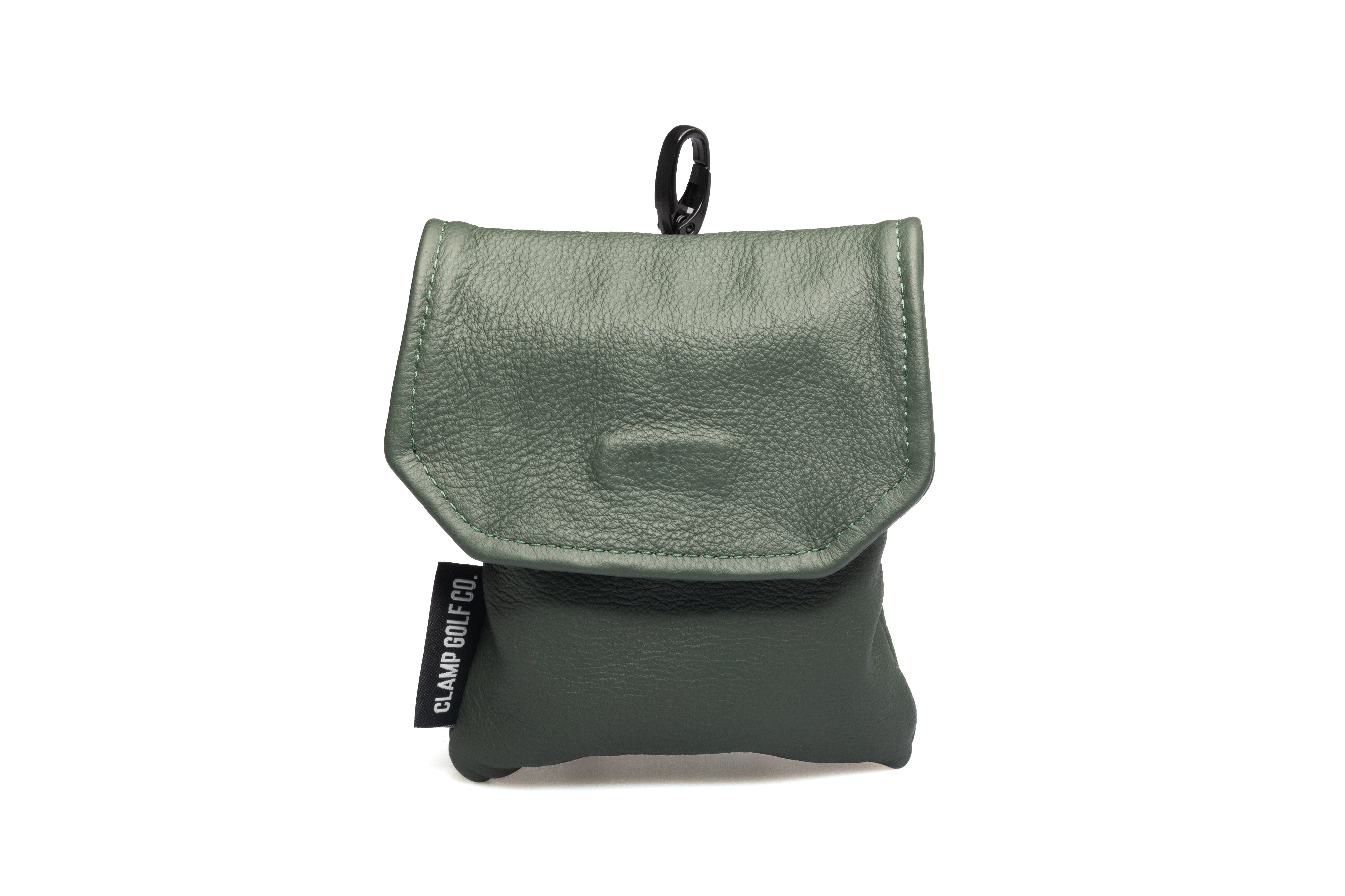 Green genuine leather range finder pouch