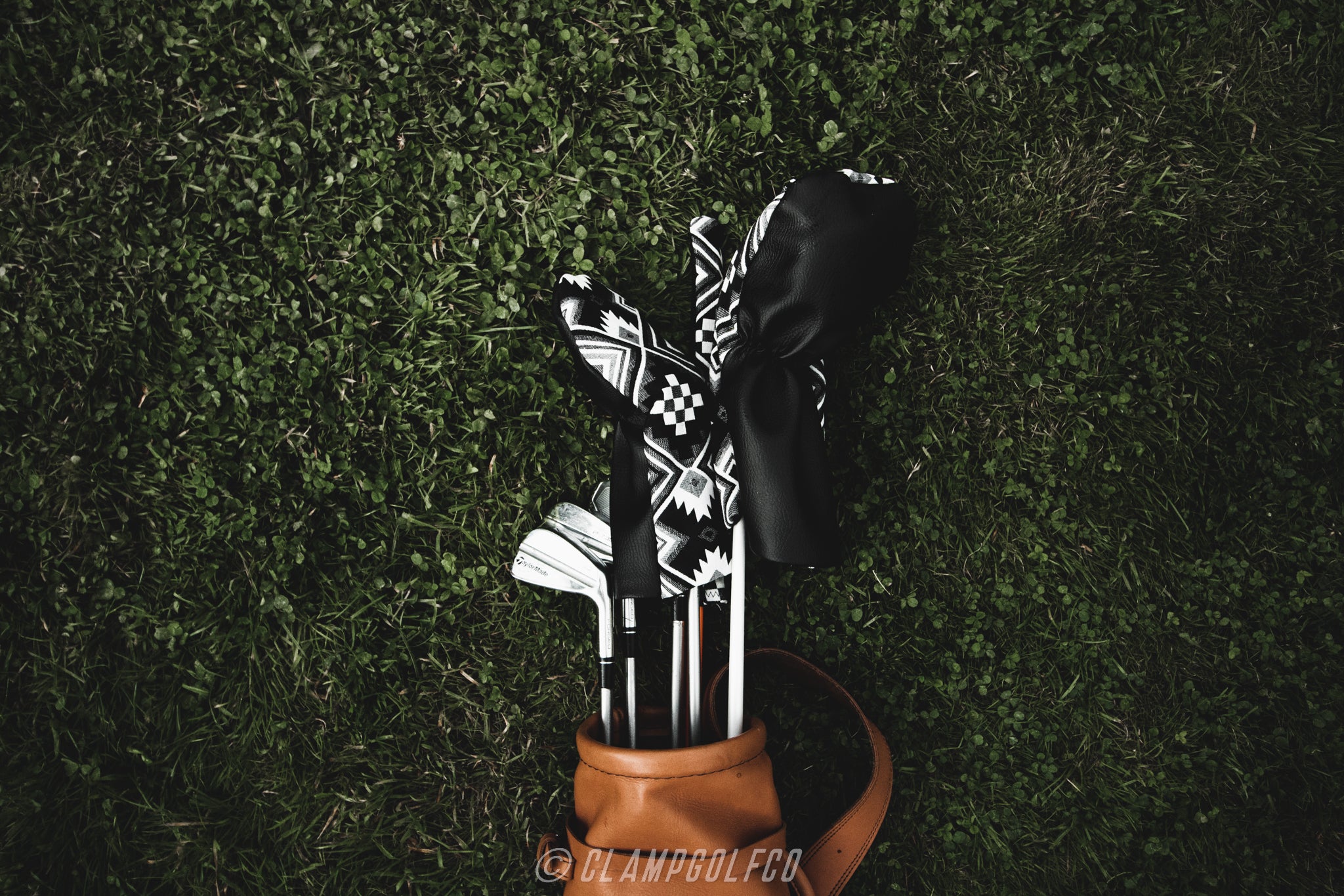 Black and white aztec headcovers