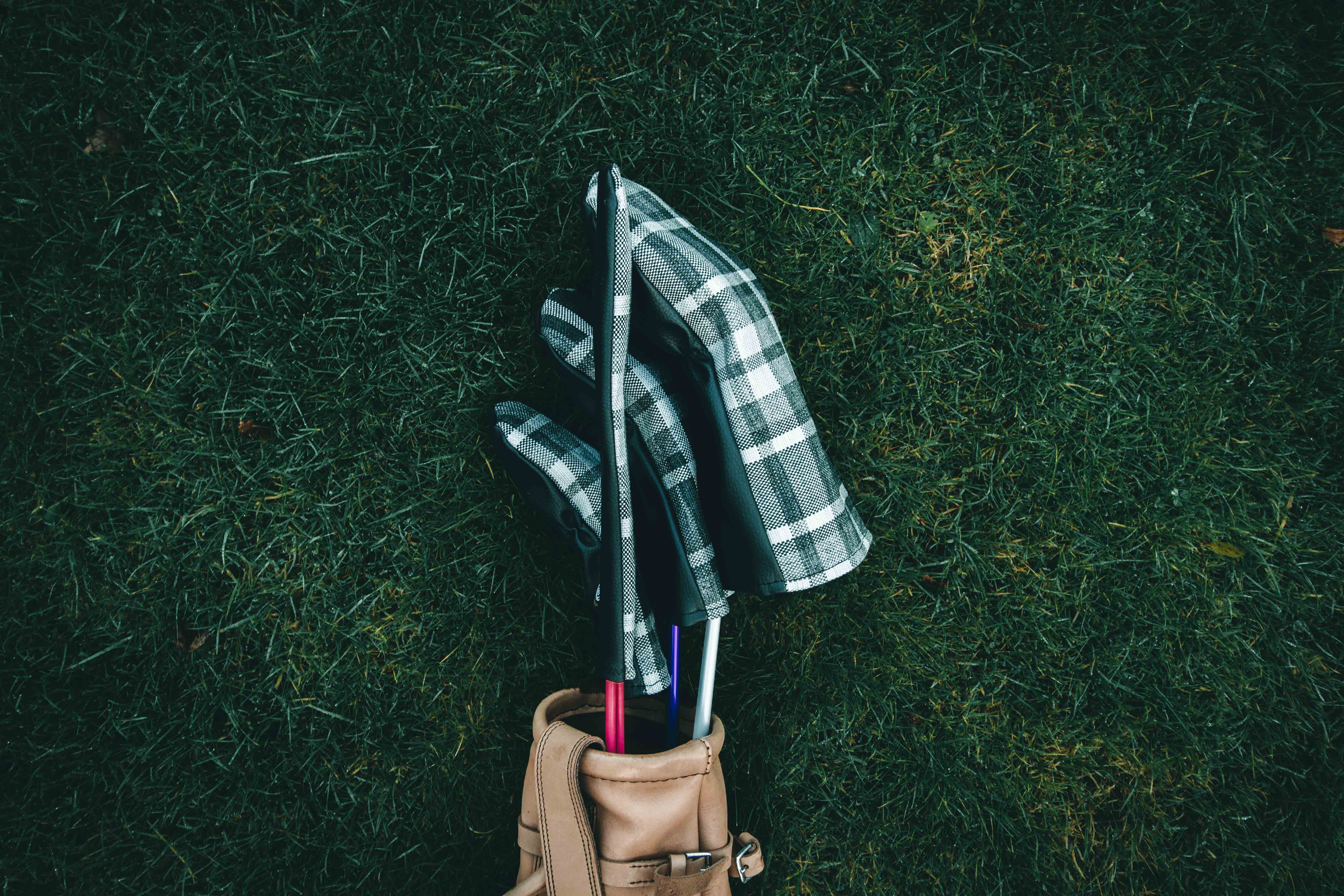 Grey Checked Tartan Headcovers