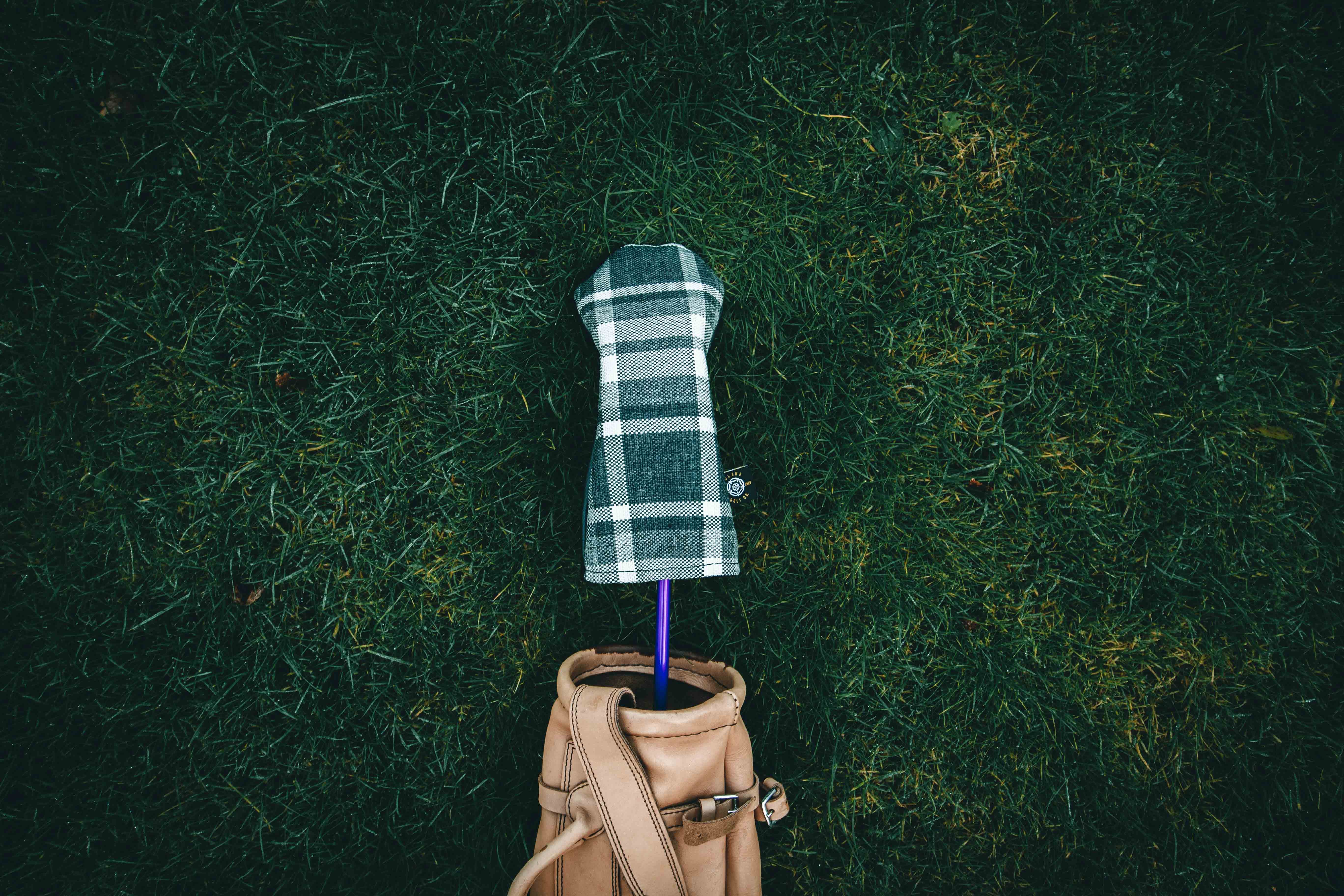 Grey Checked Tartan Headcovers