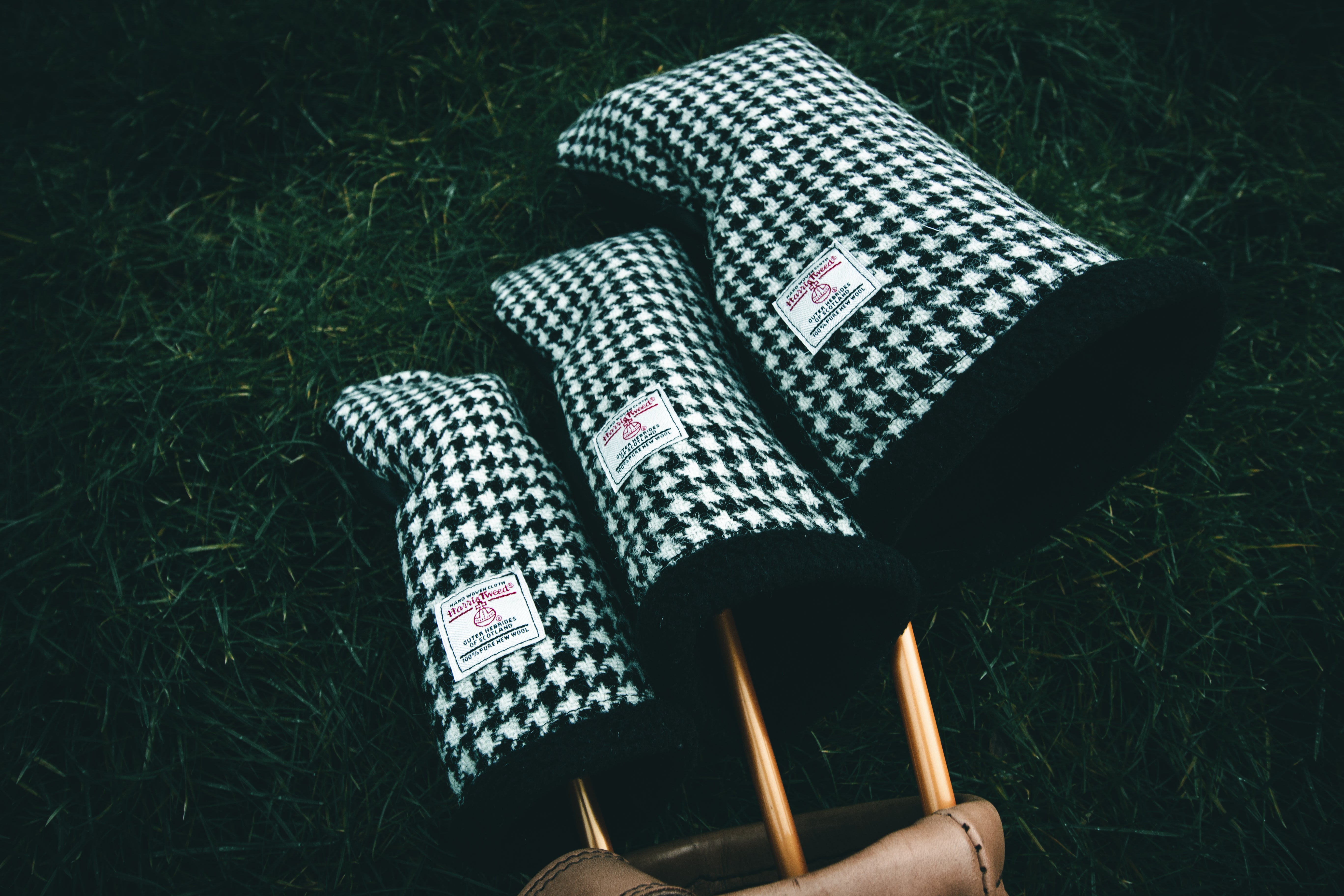 Houndstooth Harris Tweed® Headcovers