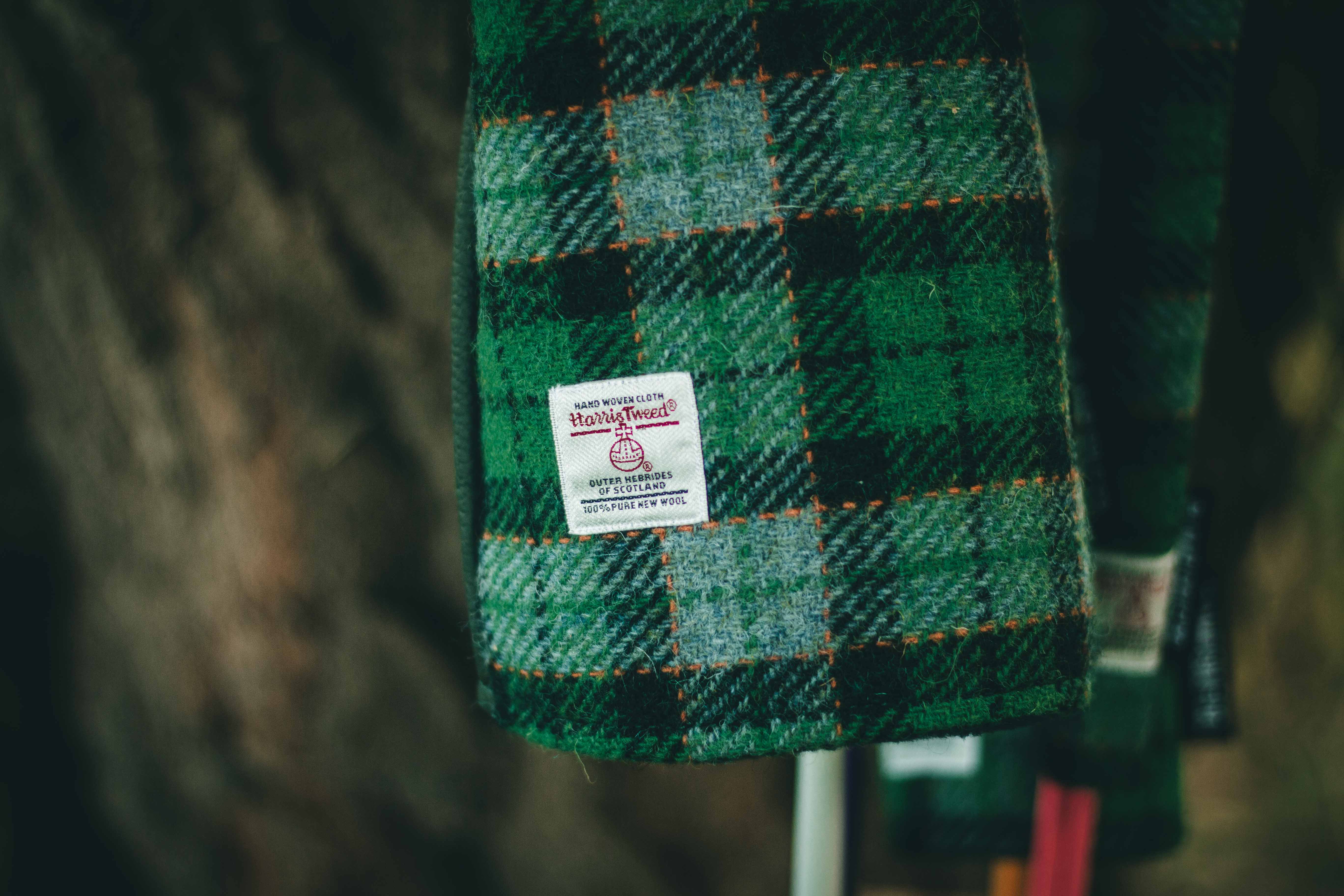 Green & Blue Tartan Check Harris Tweed® Headcovers