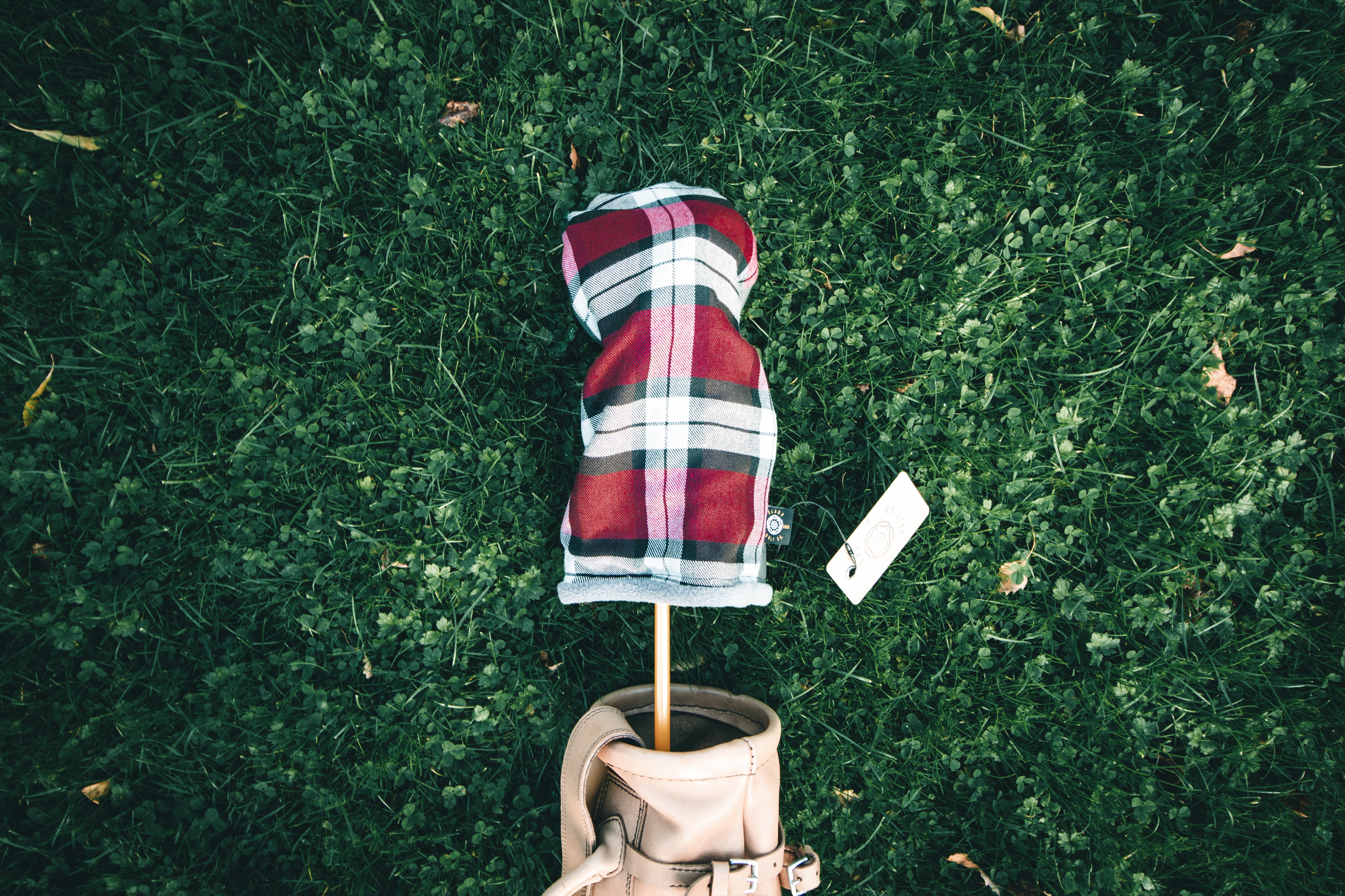 Red tartan headcovers